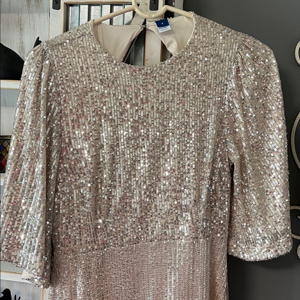 Old Navy Sequin ombré Gold Dress